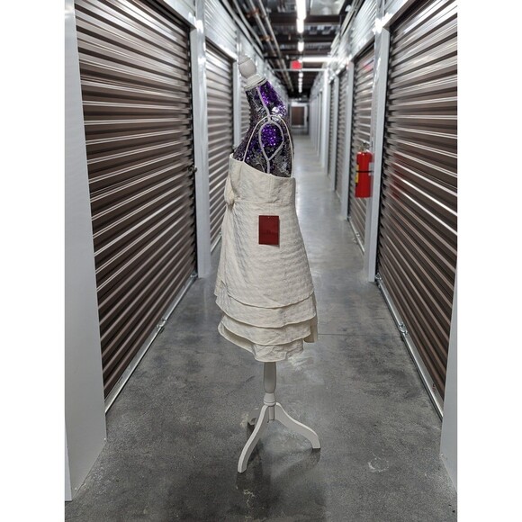 JS Collections NWT Size 14 Cream Drapes Mini Dress - Picture 3 of 10